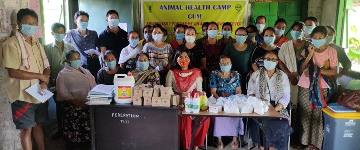Some of the participants with officials during the Animal health camp cum awareness programme on African Swine Fever was conducted on September 7. 